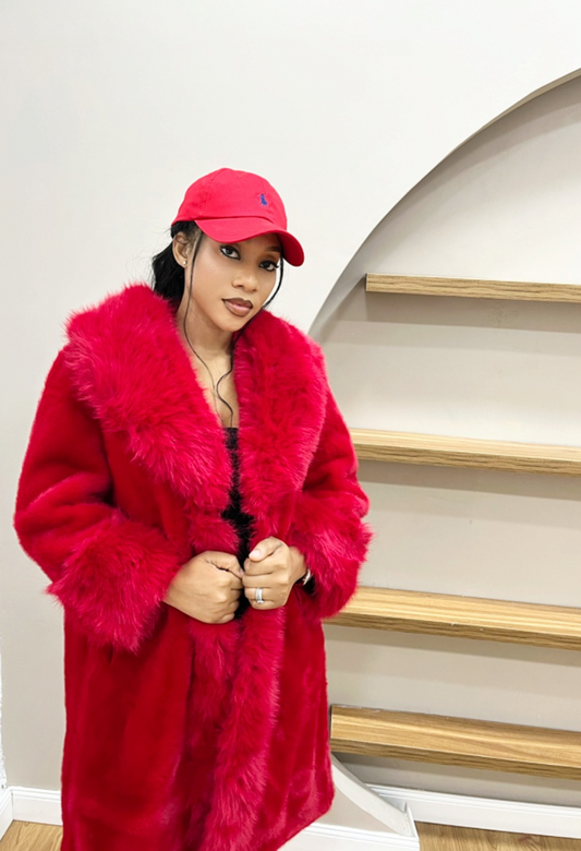 Red fur Xax jacket